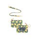 S19-9-2-MB0157NV - PINEAPPLE STRIPE ID WALLET & DETACHABLE LANYARD -  NAVY/6PCS