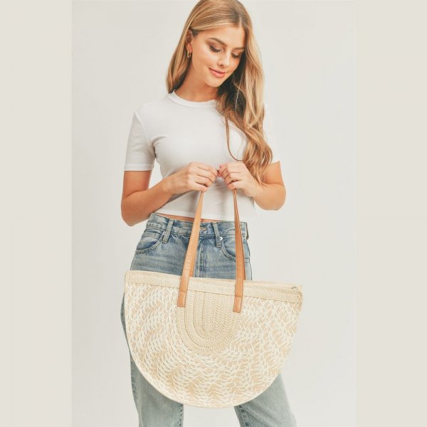 S30-1-1-MI-MB0179BE-ROUND BOTTOM SHAPE STRAW TOTE BAG-BEIGE-6PCS