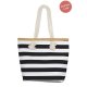 S17-3-1-HDG3912BK - KIDS STRIPED PRINT SUMMER TOTE BAG-BLACK/6PCS