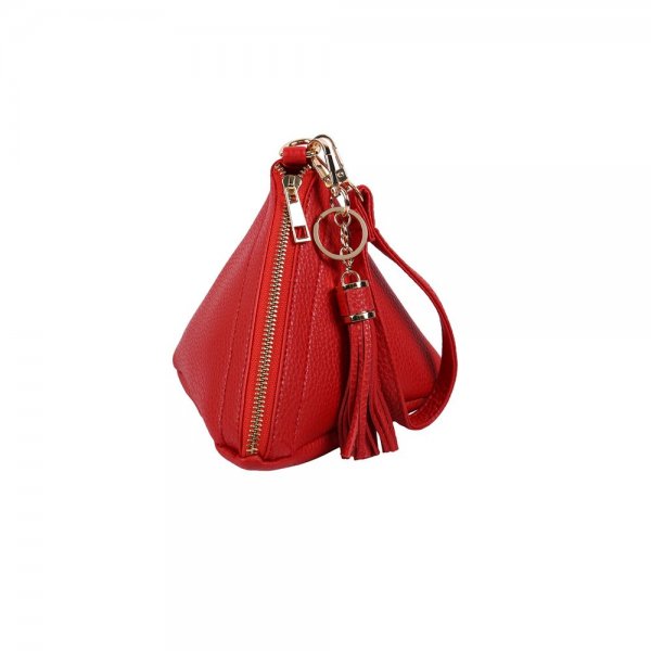 S26-9-2-HDG3249RD-PYRAMID SHAPE LEATHER WRISTLET BAG-RED/6PCS