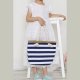 S18-3-4-HDG3912NV - KIDS STRIPED PRINT SUMMER TOTE BAG-NAVY/6PCS