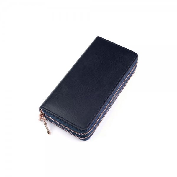 S2-9-1-HDG2000NV NAVY DOUBLE ZIPPER WALLET/6PCS