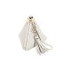 S21-7-1-HDG3249IV - PYRAMID SHAPE LEATHER WRISTLET BAG-IVORY/6PCS