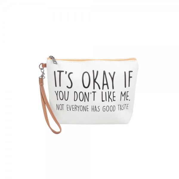 S2-5-3-HDG3930-9 - IT'S OKAY IF YOU DON'T LIK ME PRINT COSMETIC POUCH BAG W/ WRISTLET/6PCS