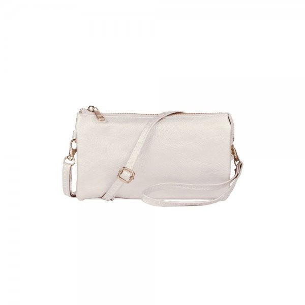 S23-13-4-HDG3138IV-LEATHER CROSSBODY BAG WITH WRISTLET-IVORY/6PCS