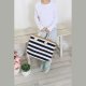 S17-3-1-HDG3912BK - KIDS STRIPED PRINT SUMMER TOTE BAG-BLACK/6PCS